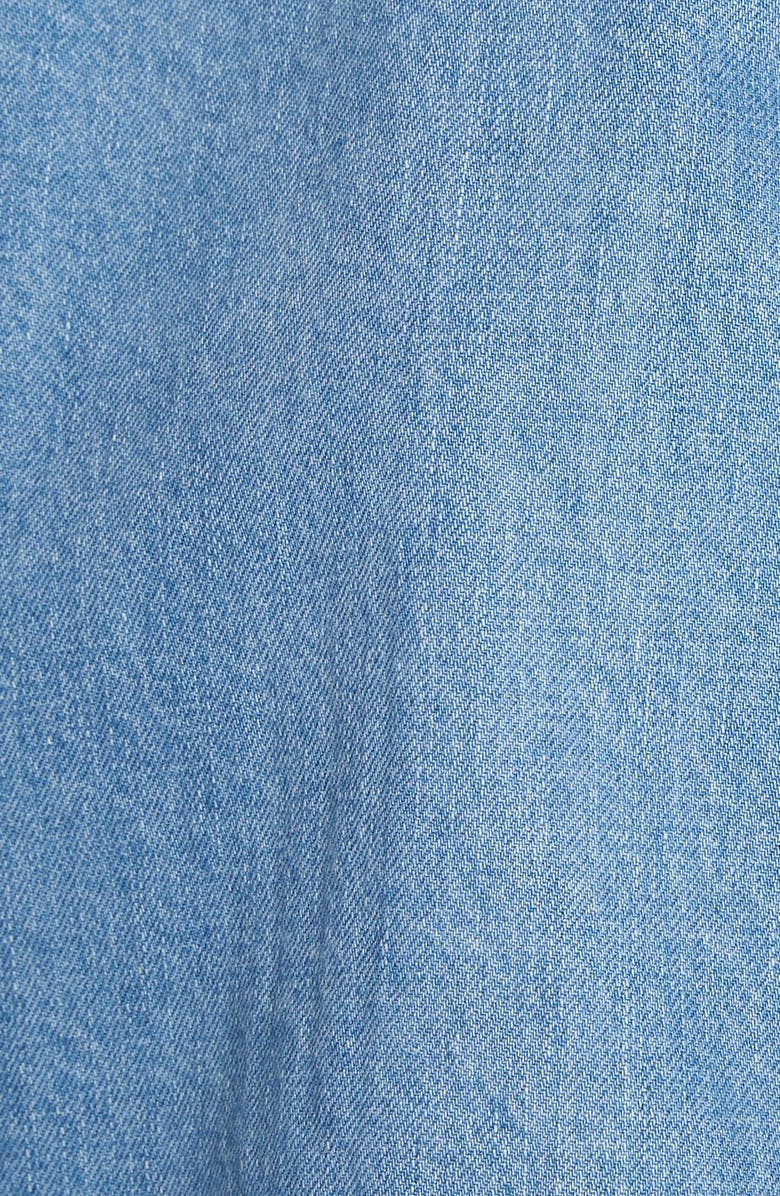 Bottega Veneta Crop Bleached Cotton Denim Shirt, Alternate, color, Light Bleach