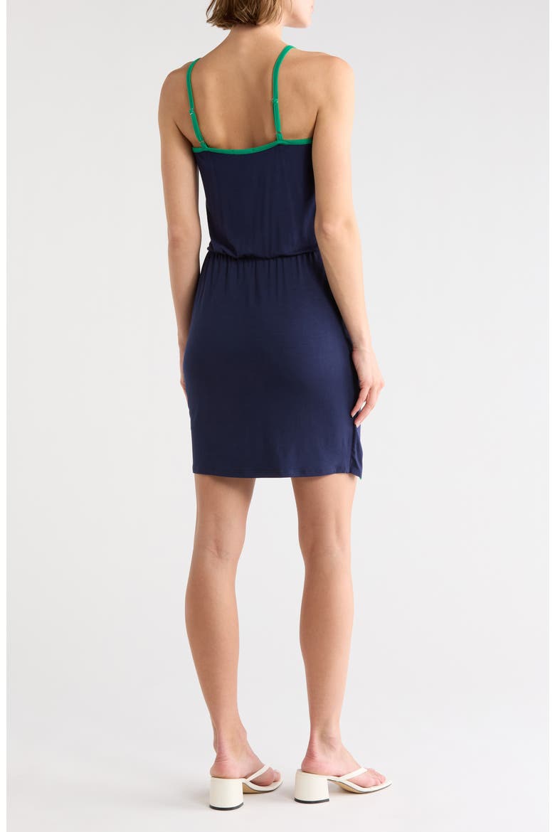 Faux Wrap Sleeveless Dress, Alternate, color, NAVY/ KELLY