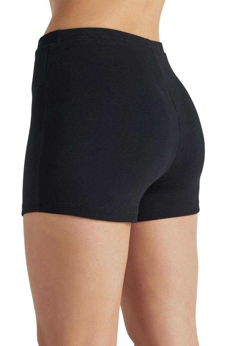 Losano Serene Rib Shorts, Alternate, color, Black