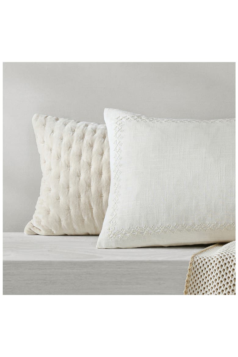 Velveteen Accent Pillow, Alternate, color, CREAM