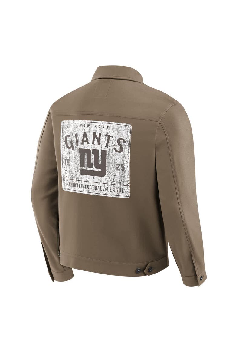 Men's Darius Rucker Collection by Fanatics Tan New York Giants Trucker Full-Button Jacket, Alternate, color, Tan