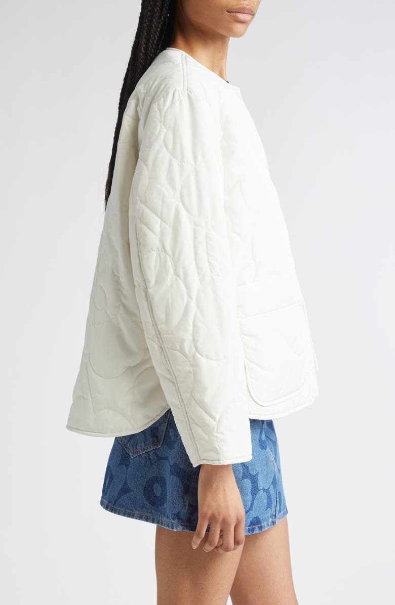 Marimekko Kapseli Piirto Unikko Quilted Jacket, Alternate, color, White