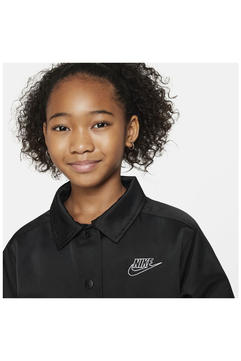 Kids' Sportswear Snap Front Jacket, Alternate, color, BLACK/ WHITE