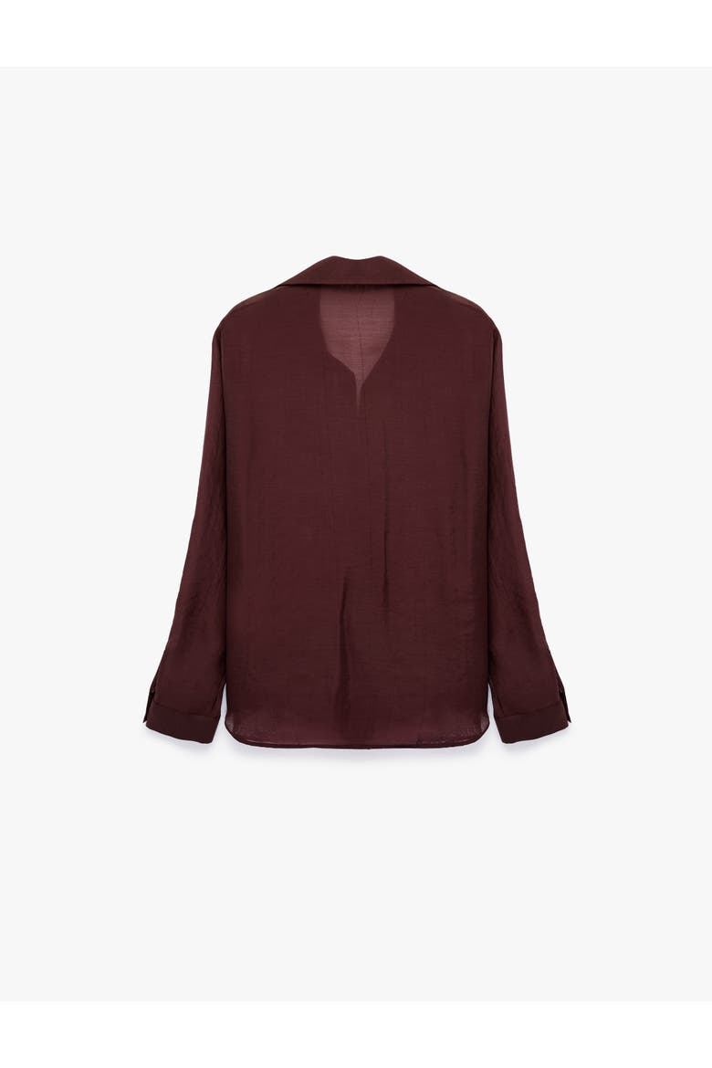 Semi Sheer Oversize Shirt, Alternate, color, Plum