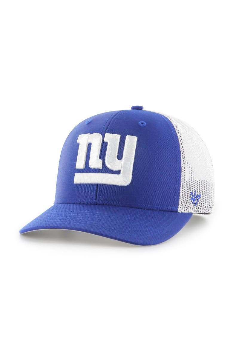 '47 Youth '47 Royal/White New York Giants Adjustable Trucker Hat, Alternate, color, 