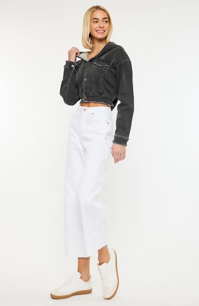 KanCan Andie Cropped Hooded Jacket, Alternate, color, Black Charcoal