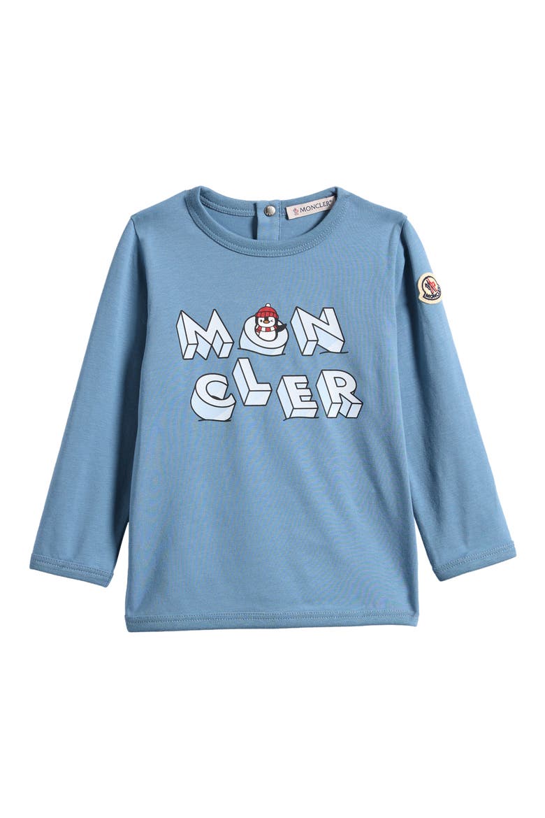 Kids' Long Sleeve Stretch Cotton Graphic T-Shirt, Main, color, BLUE