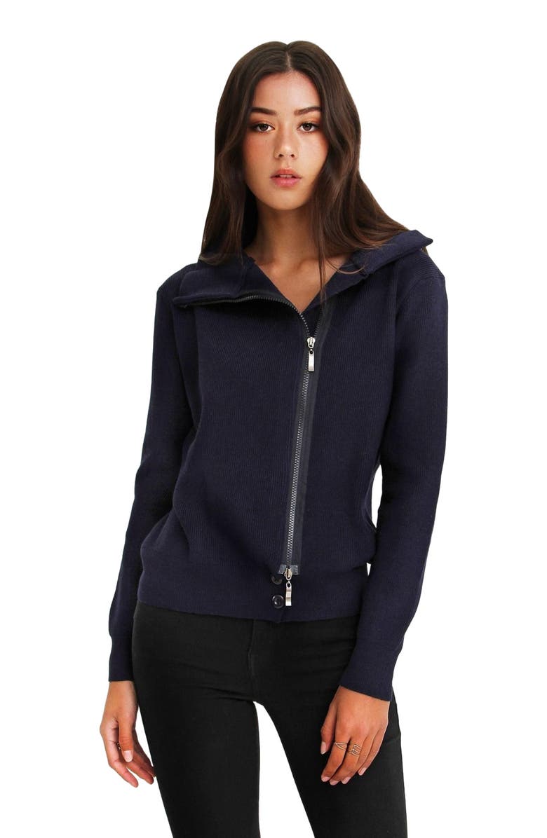 Belle & Bloom Brother's Zip Front Jumper, Alternate, color, Navy