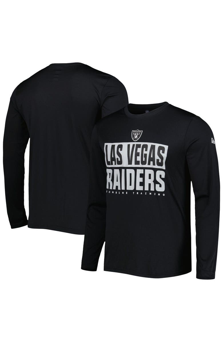 New Era Men's New Era Black Las Vegas Raiders Combine Authentic Offsides Long Sleeve T-Shirt, Main, color, Black