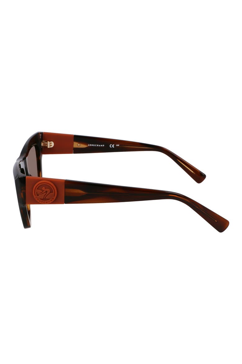 Medallion 53mm Modified Rectangular Sunglasses, Alternate, color, STRIPED BROWN