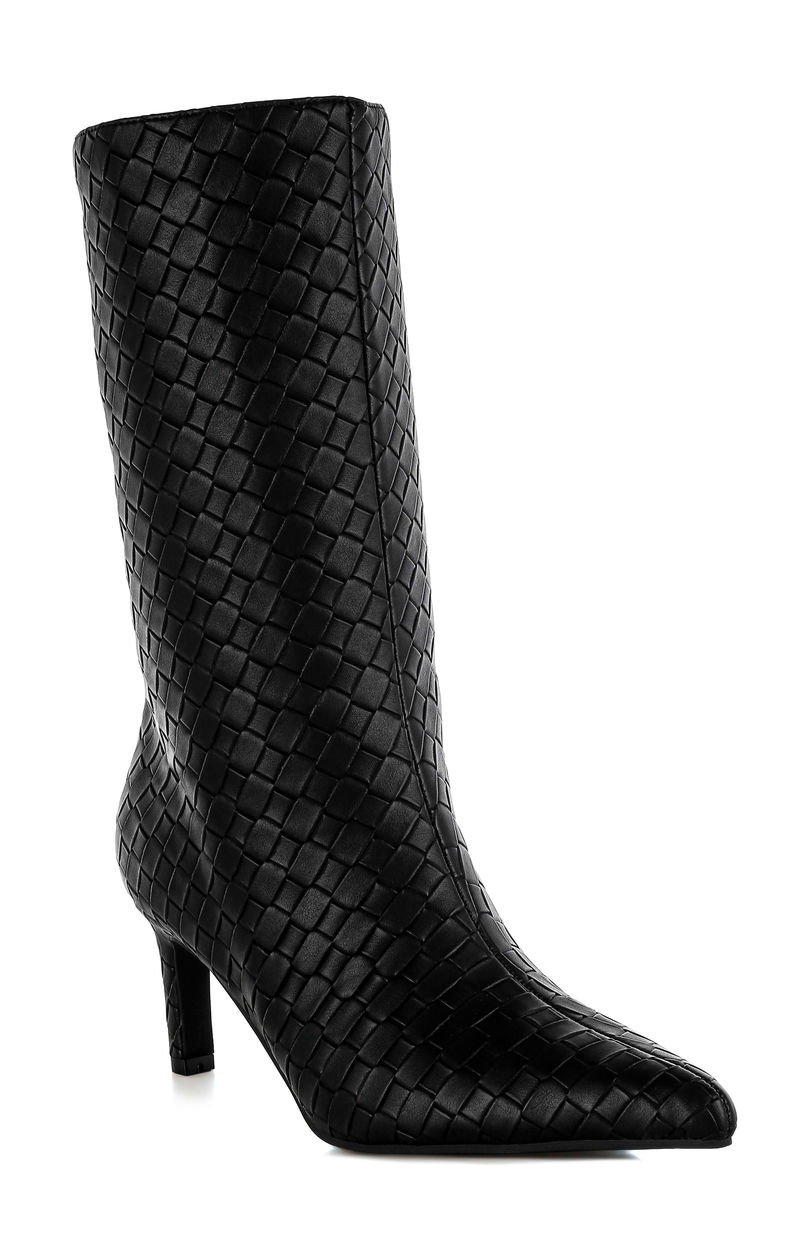LONDON RAG Mentha Woven Faux Leather Boot, Main, color, 