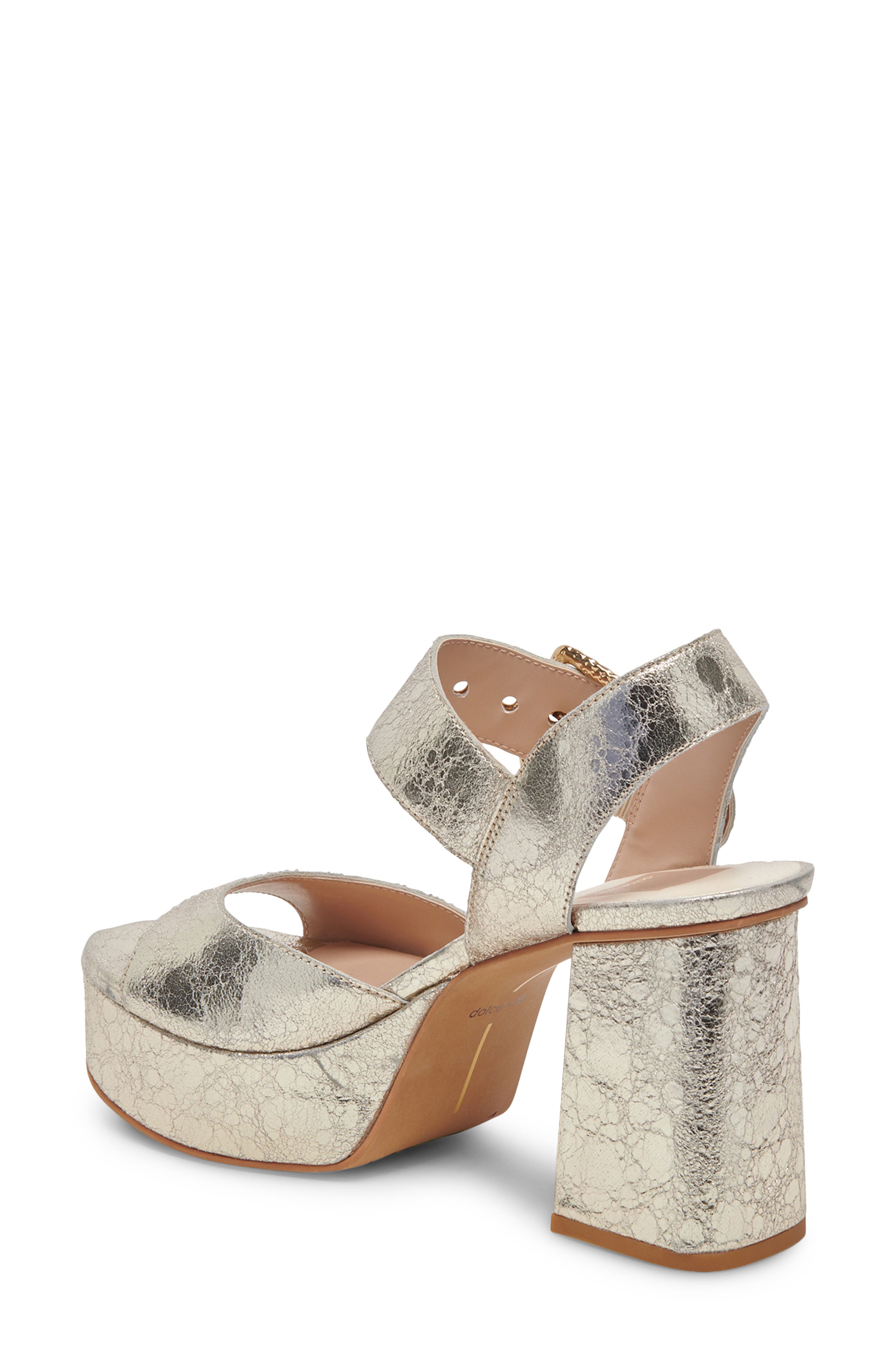 Dolce Vita Bobby Platform Sandal, Alternate, color, Platinum Leather