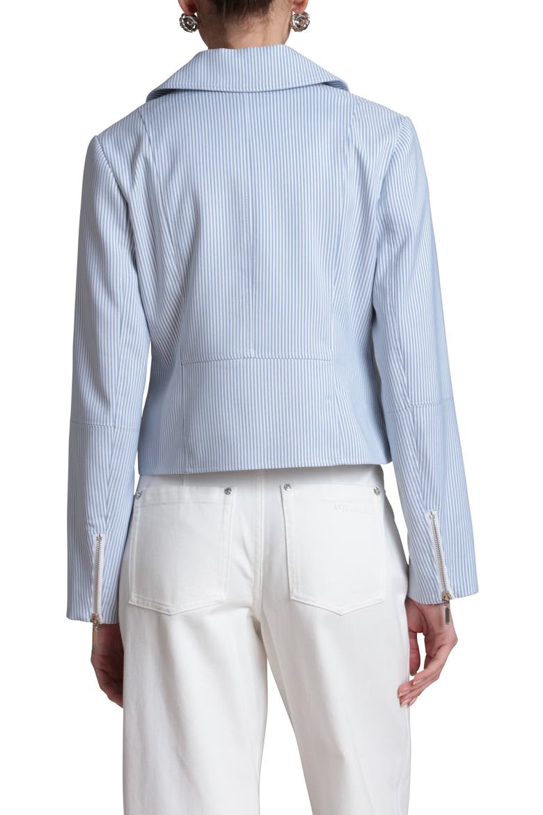 Stripe Moto Jacket, Alternate, color, BLUE WHITE STRIPE