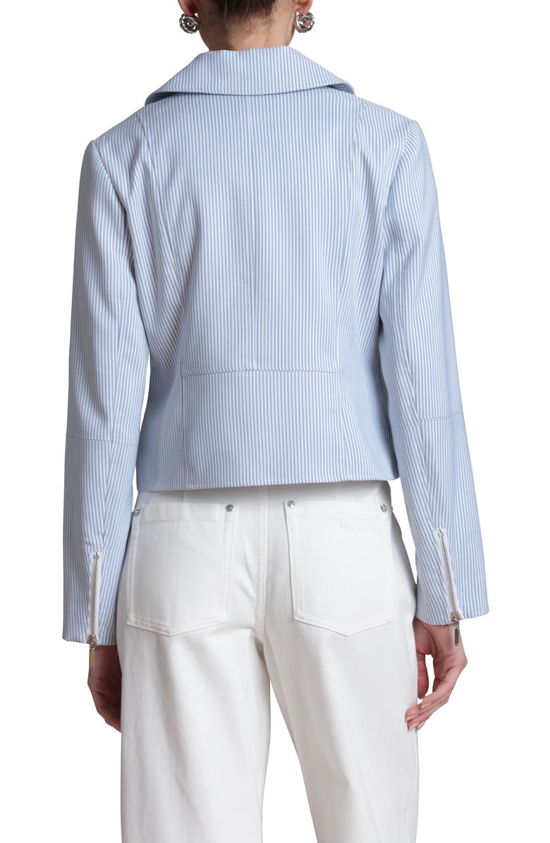 Bagatelle Stripe Moto Jacket, Alternate, color, Blue White Stripe