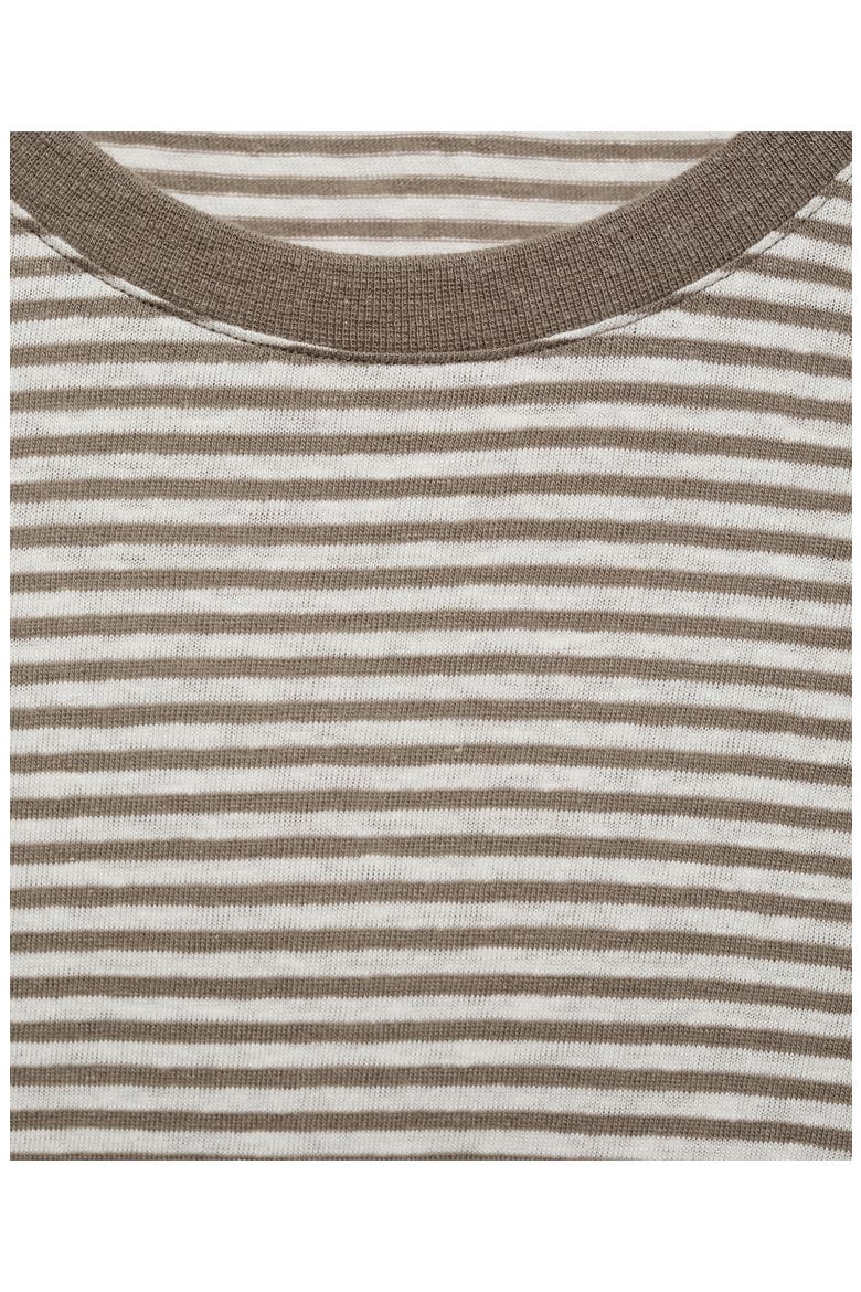 Slim Fit Stripe Linen Blend T-Shirt, Alternate, color, OFF WHITE