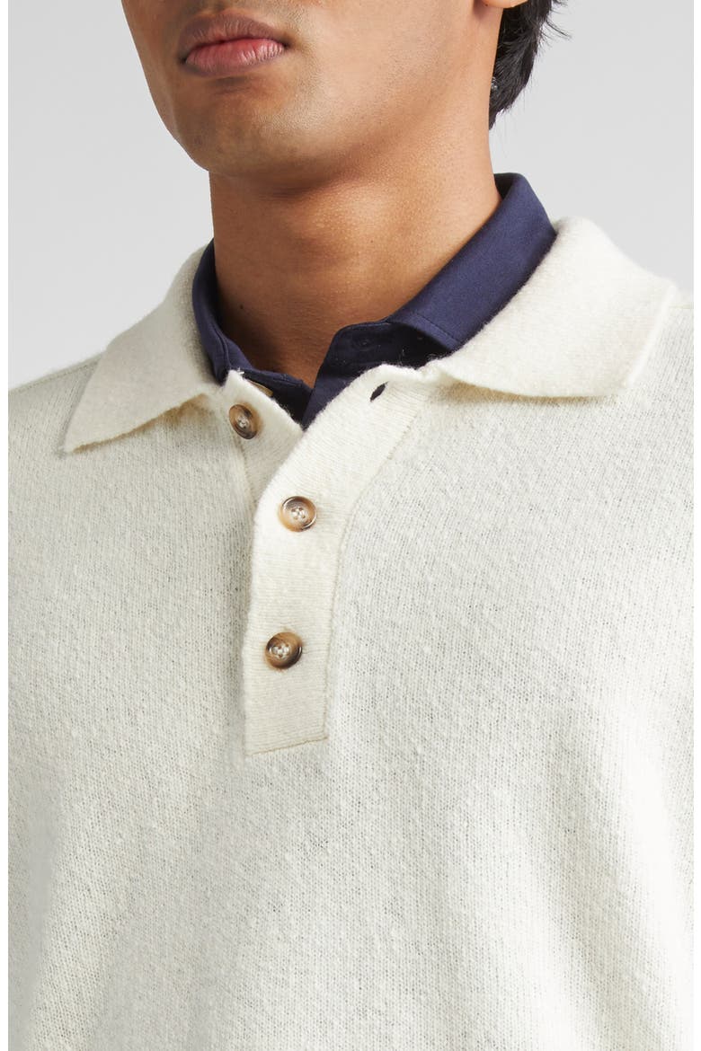 Wool & Cashmere Blend Polo Sweater, Alternate, color, 01 WHITE