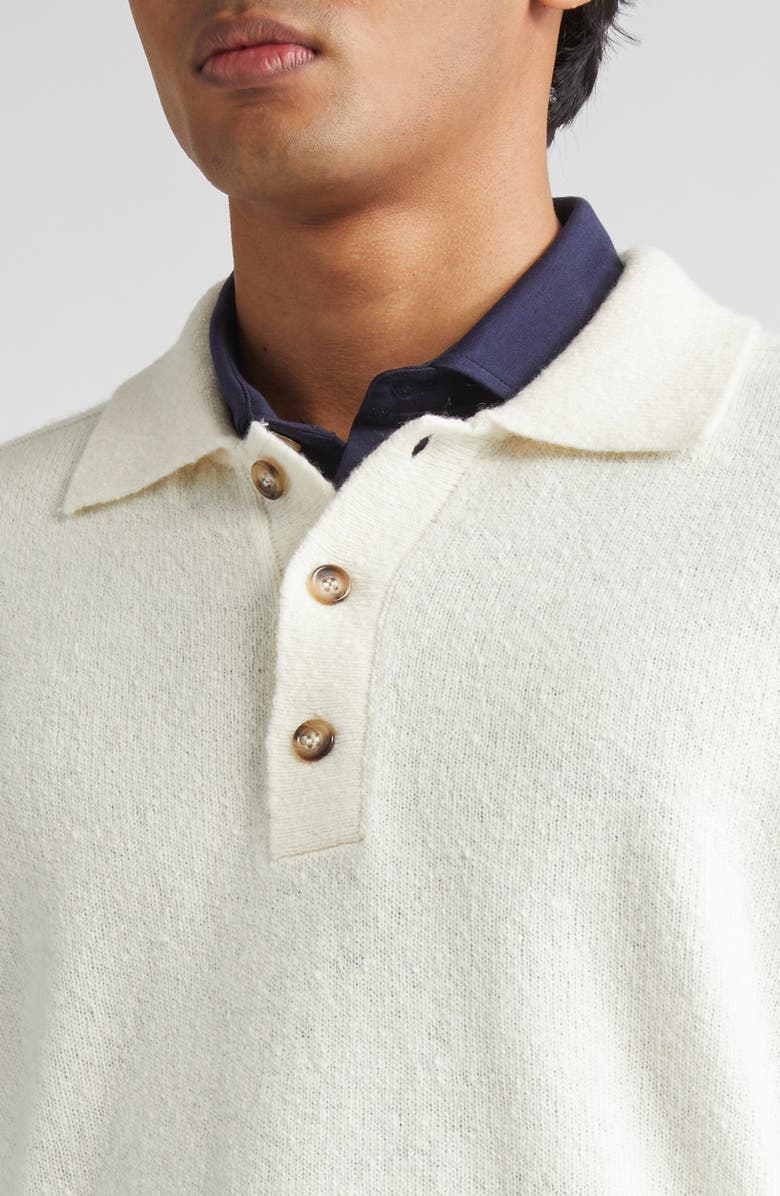 Eleventy Wool & Cashmere Blend Polo Sweater, Alternate, color, 01 White