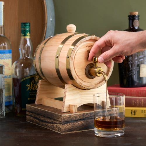 Foster & Rye Whiskey Barrel Drink Dispenser In Brown