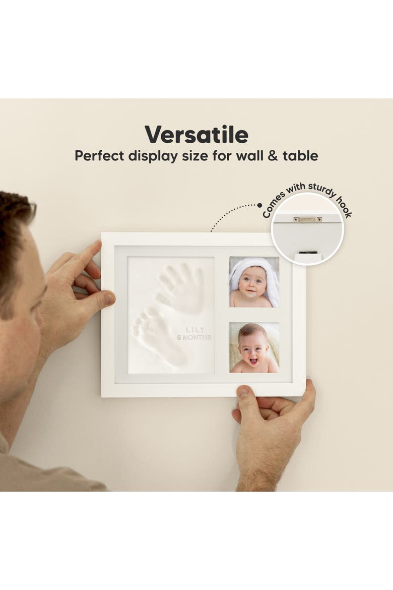 Baby Handprint & Footprint Keepsake Solo Frame, Alternate, color, Vintage White