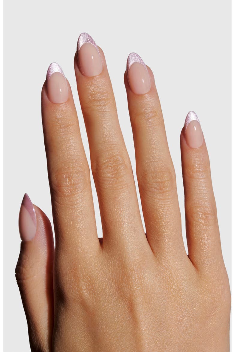 3D Sparkling Berry Short Almond Press-On Nails, Alternate, color, CLEAN GIRL VIBE