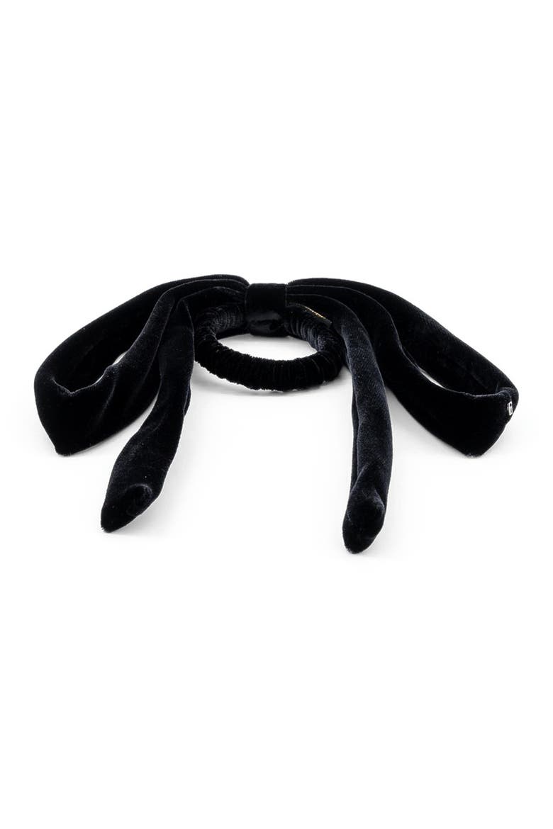 Isild Velvet Ribbon Hair Tie, Alternate, color, Black