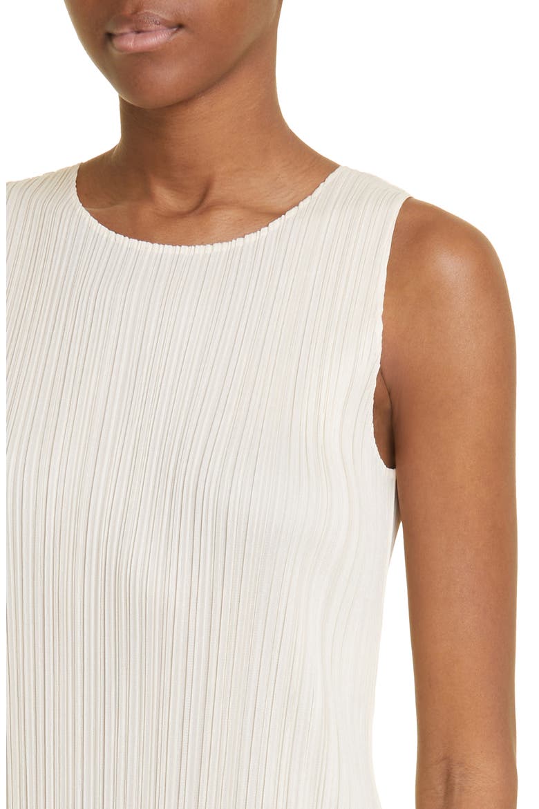Pleated Midi Dress, Alternate, color, LIGHT BEIGE