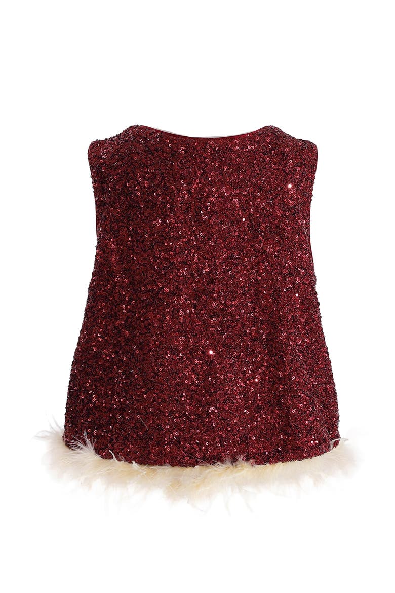 Sequin Feather-Trim Set, Alternate, color, Red