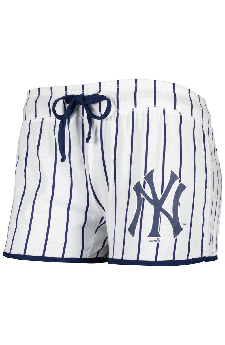 CONCEPTS SPORT Women's Concepts Sport White/Navy New York Yankees Vigor Sleep Shorts, Alternate, color,