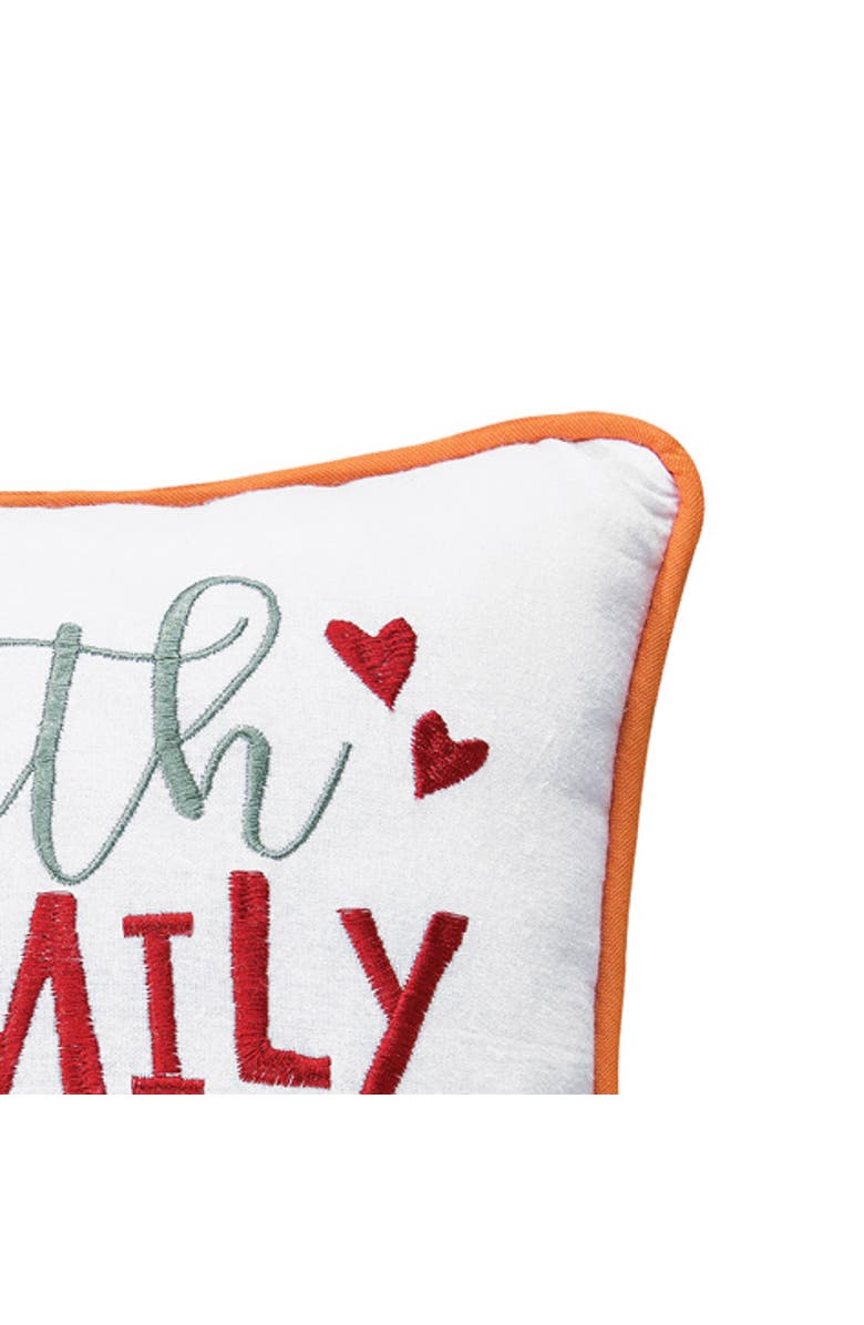 C&F Home "Faith Family & Fall" Cotton Blend Embroidered Mini Thanksgiving Accent Pillow 10" x 10", Alternate, color, 