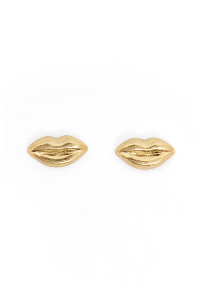 Lips Stud Earrings, Main, color, VINTAGE GOLD