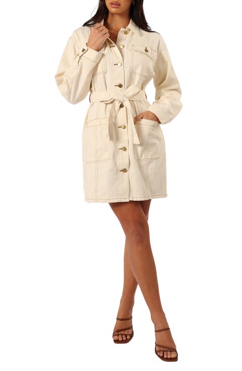 Otto Long Sleeve Denim Mini Shirtdress