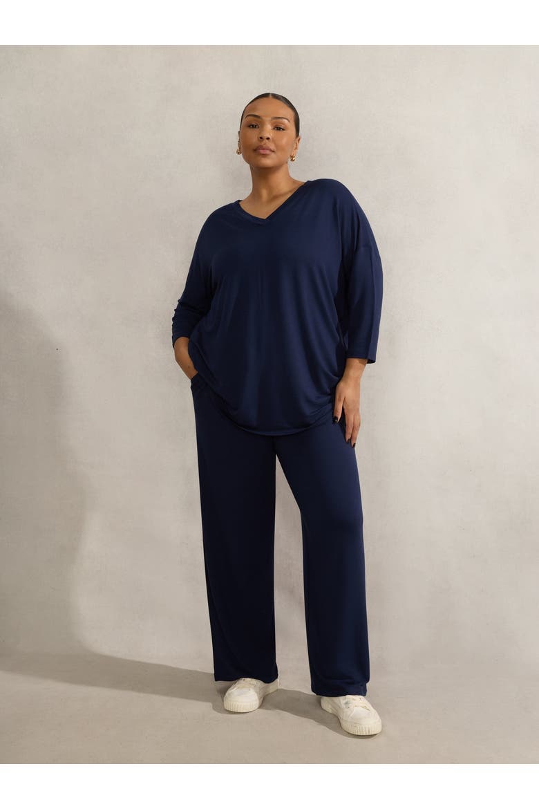 Supersoft 3/4 Sleeve Top, Alternate, color, Navy