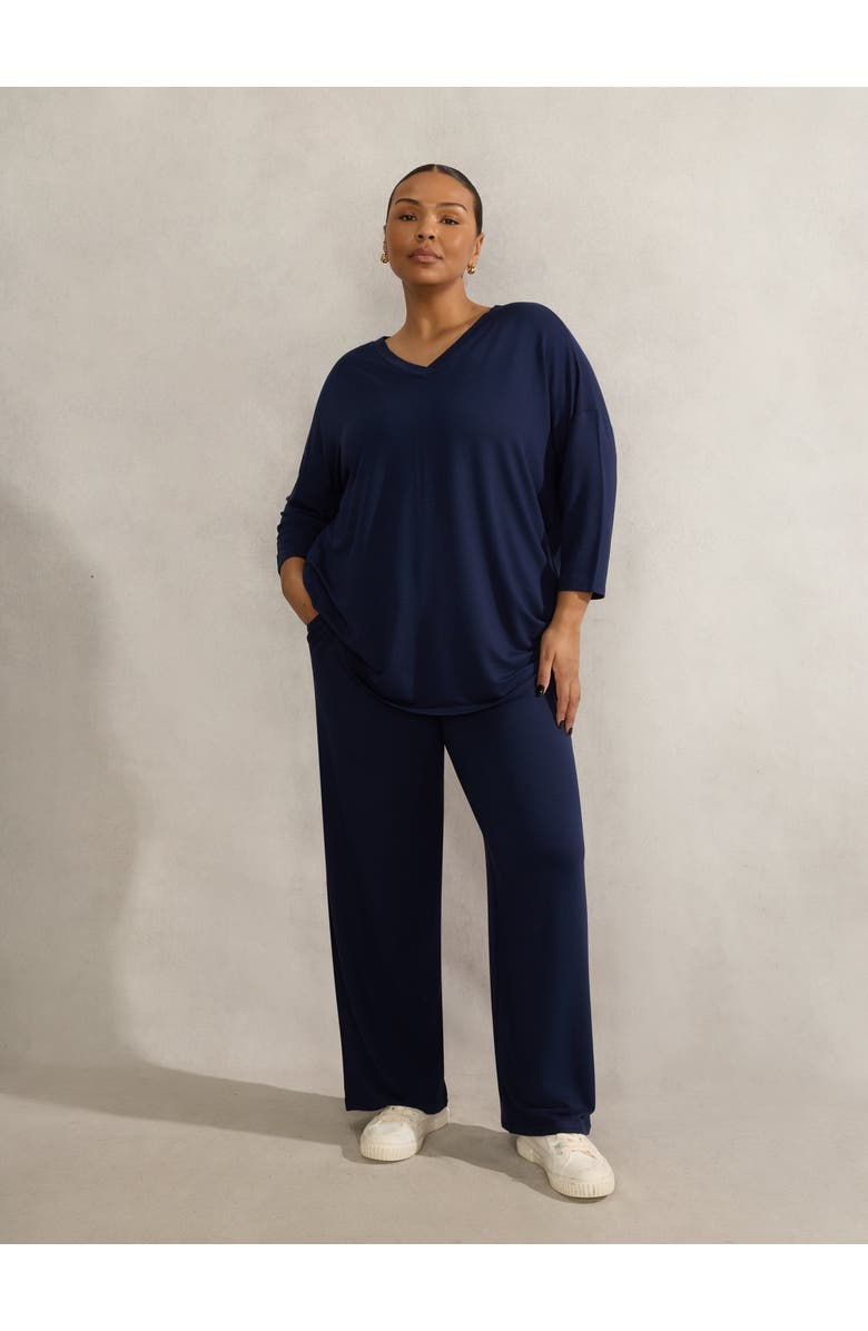 Live Unlimited Supersoft 3/4 Sleeve Top, Alternate, color, Navy