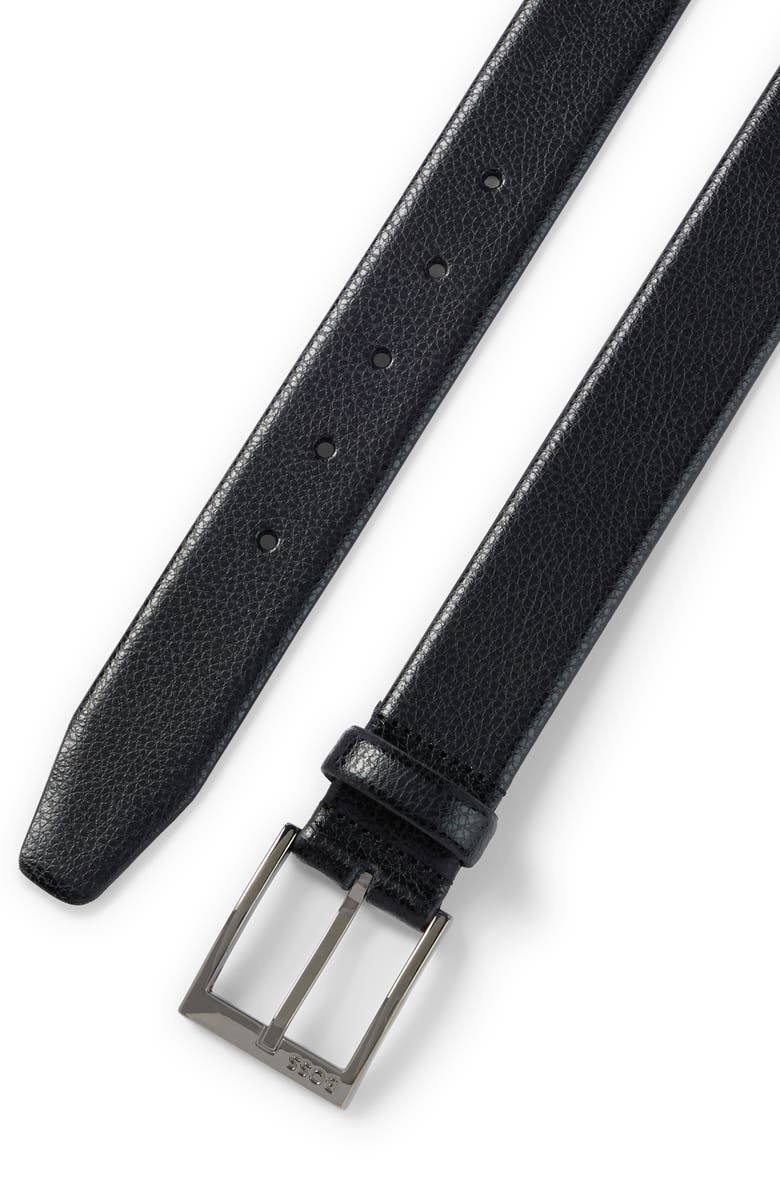 BOSS Elloy Leather Belt, Alternate, color, Black