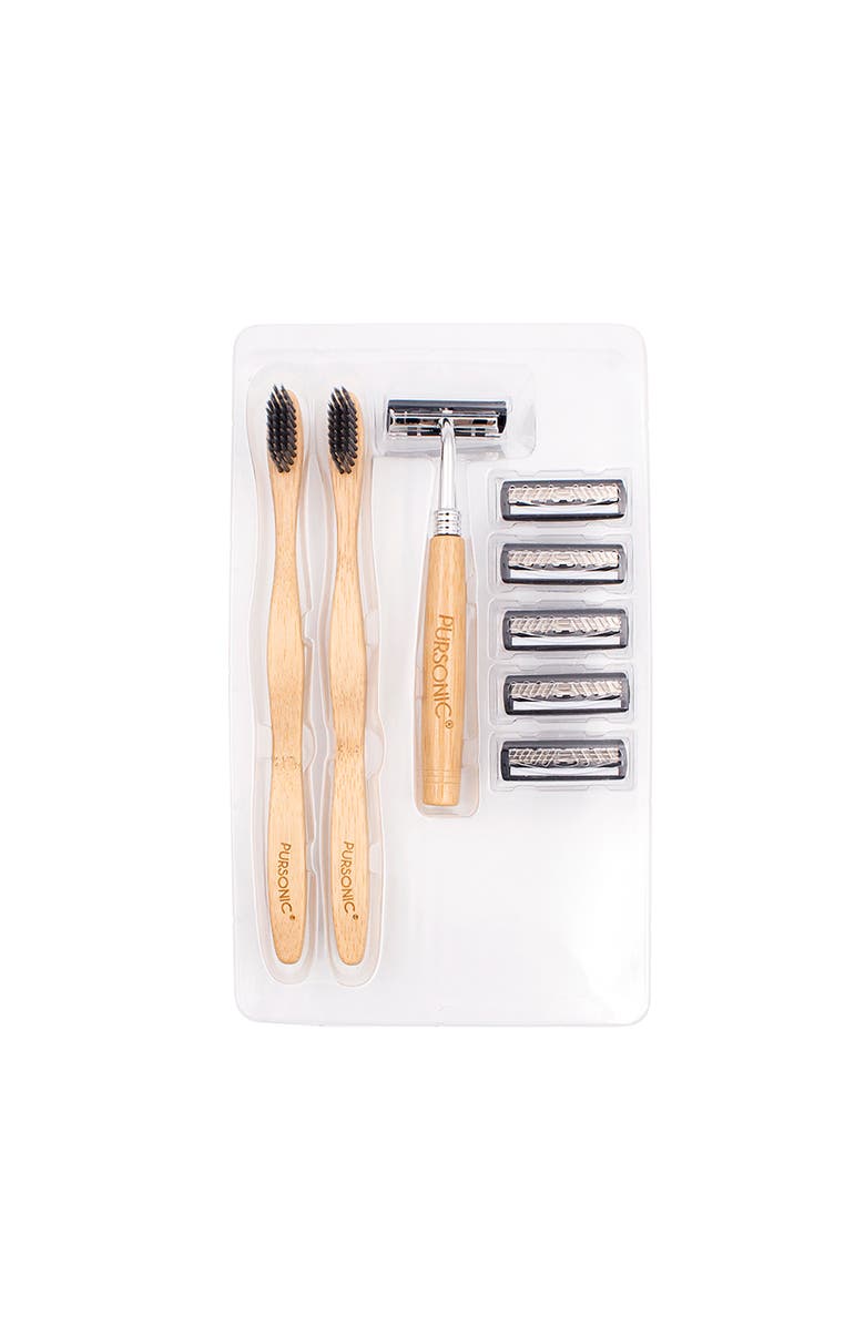 PURSONIC Eco Friendly Razor & Toothbrushes Combo Pack, Main, color, Multicolor