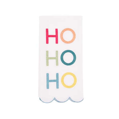Hohoho Cute Festive Scalloped Edged Christmas Towel