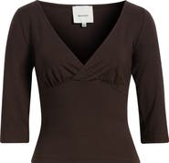 Reformation Aylani Surplice Neck Knit Top