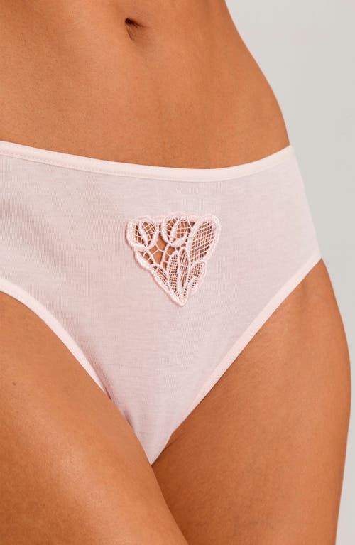 Hanro Belina High-cut Embroidered Cotton Briefs In Rosewater