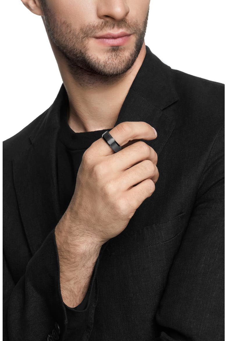 Beveled Titanium Band, Alternate, color, BLACK TITANIUM