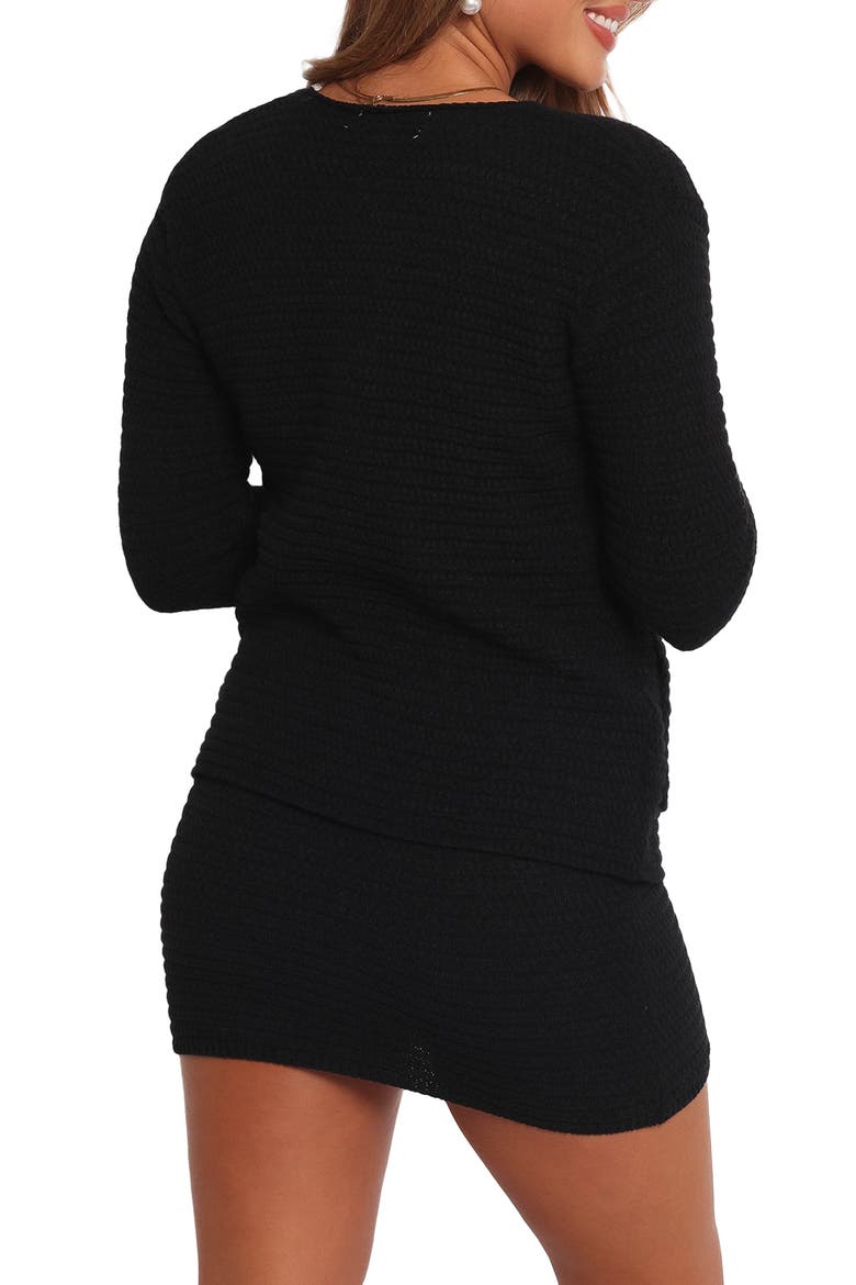 Bowie Cardigan & Miniskirt Set, Alternate, color, BLACK