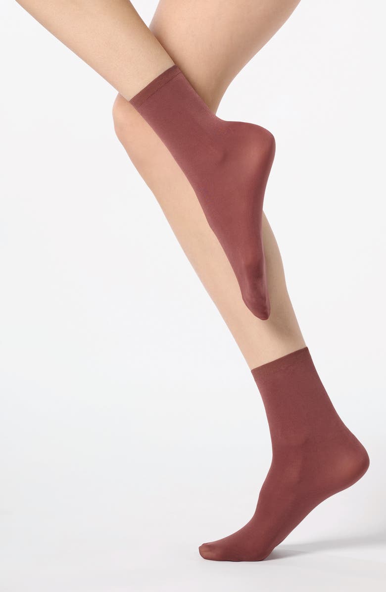 Oroblu Crew Socks, Main, color, Cacao