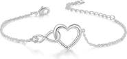Donatello Gian Crystal Infinity Heart Bracelet