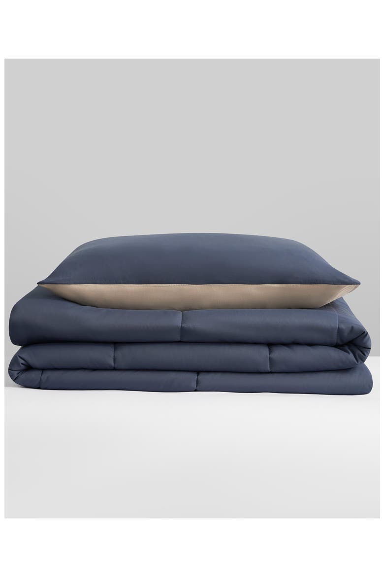 Reversible Comforter Set, Alternate, color, BLUE/ TAN