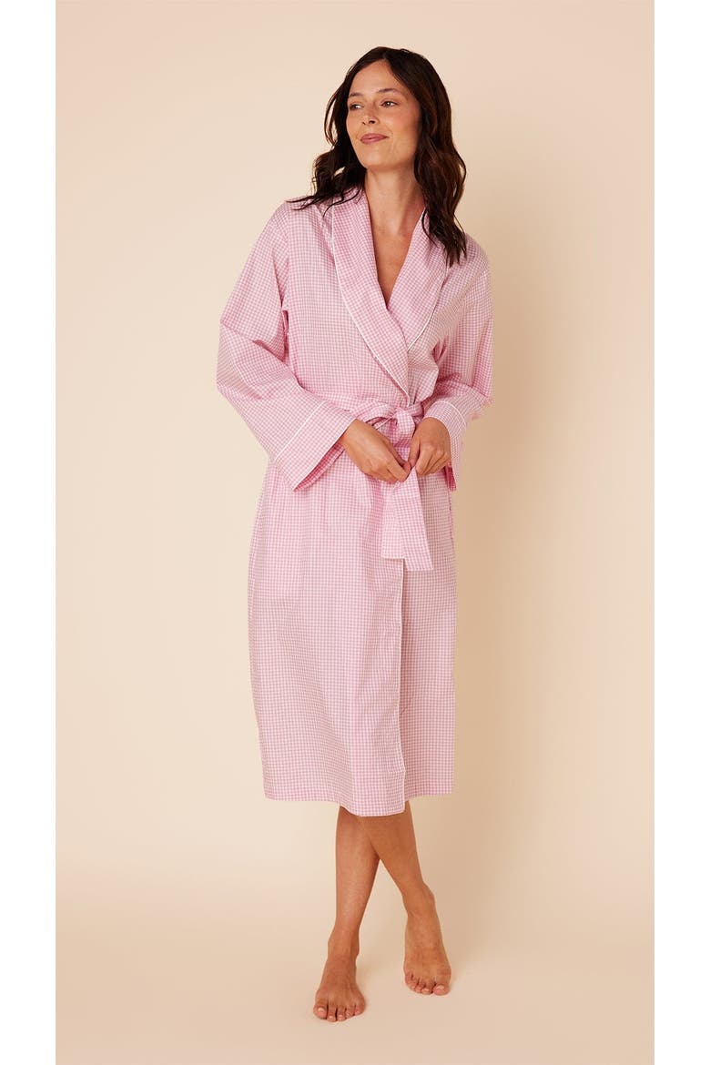 Luxe Pima Shawl Collar Robe, Main, color, Classic Gingham Pink