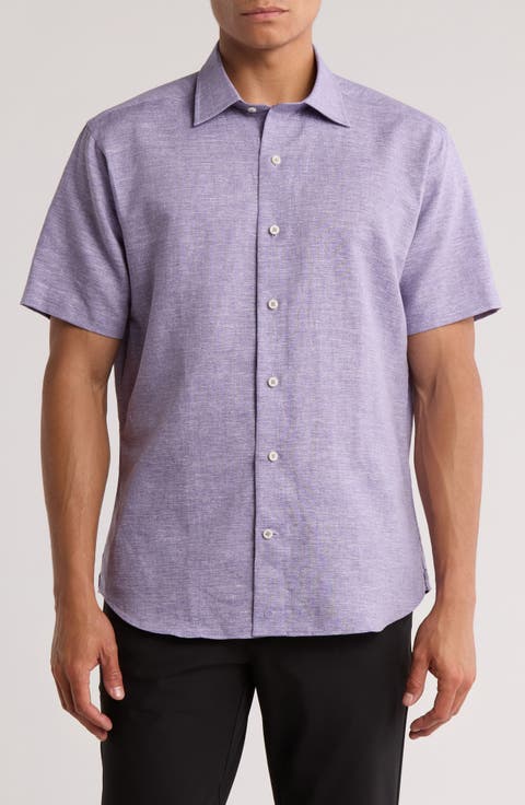 Short Sleeve Linen & Cotton Sport Shirt