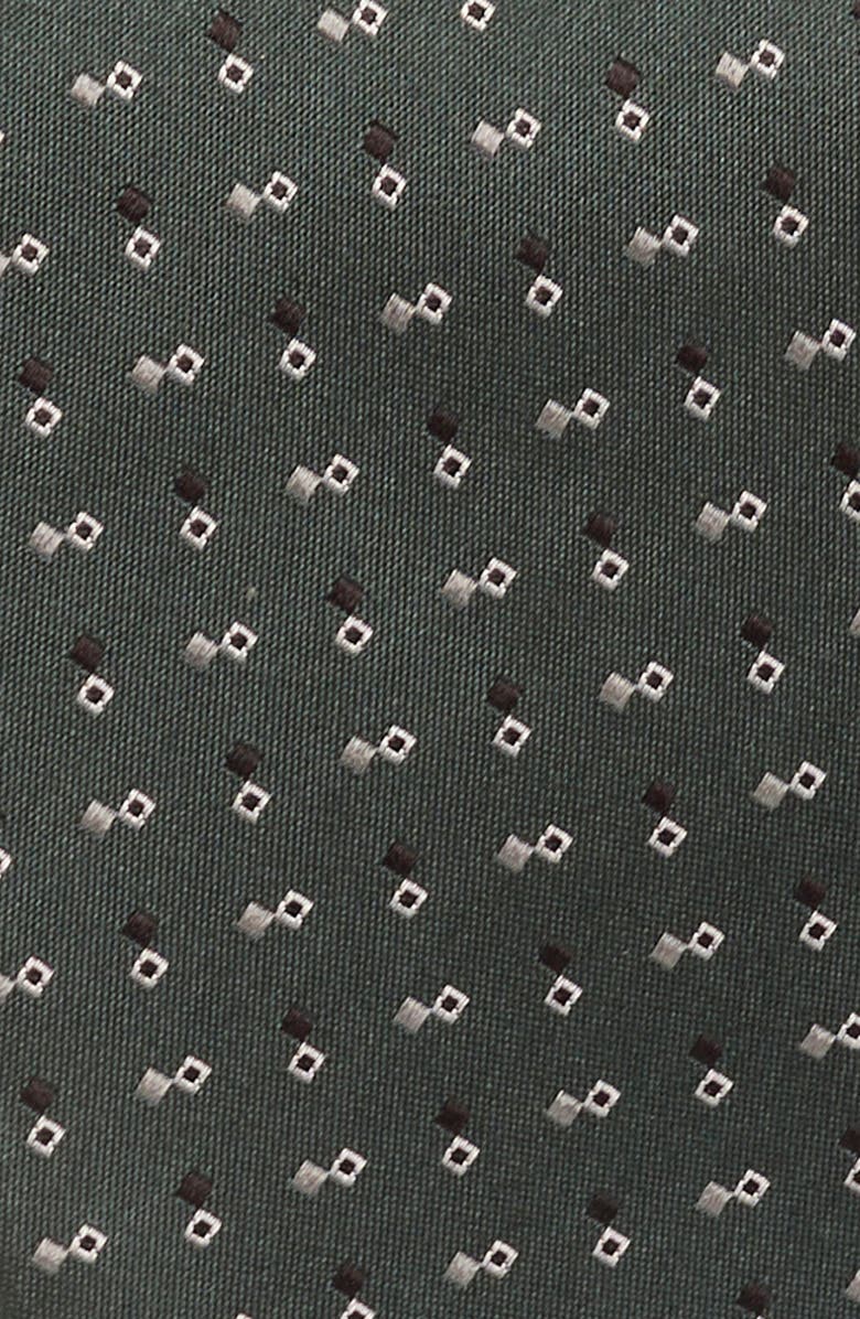 ZEGNA TIES Diamond Silk Tie, Alternate, color, Dark Green Fan