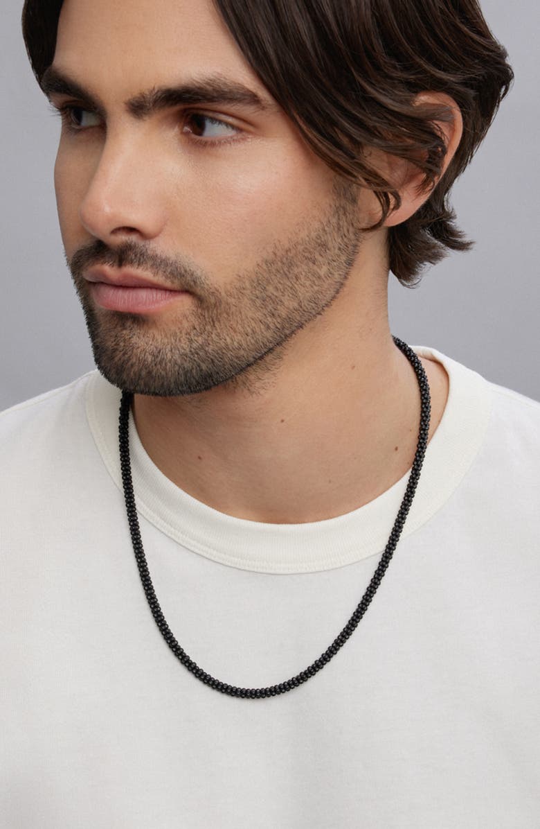 LAGOS Men's Matte Black Caviar Ceramic Beaded Necklace, Alternate, color, Black