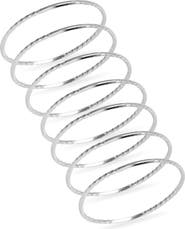 Nordstrom 7-Back Faceted Skinny Ring Stack