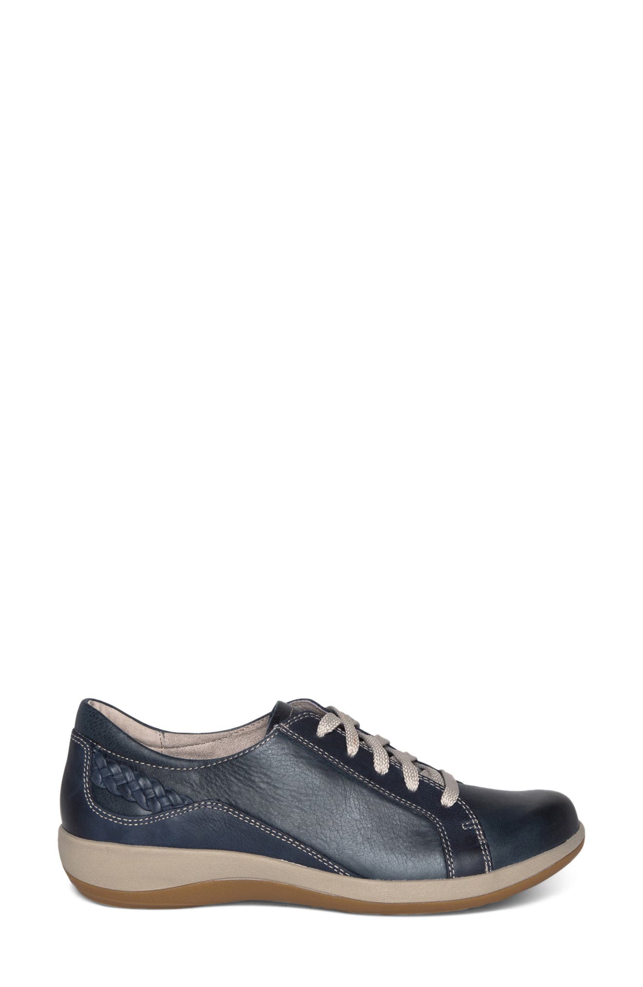 Dana Lace-Up Oxford Flat, Alternate, color, NAVY LEATHER
