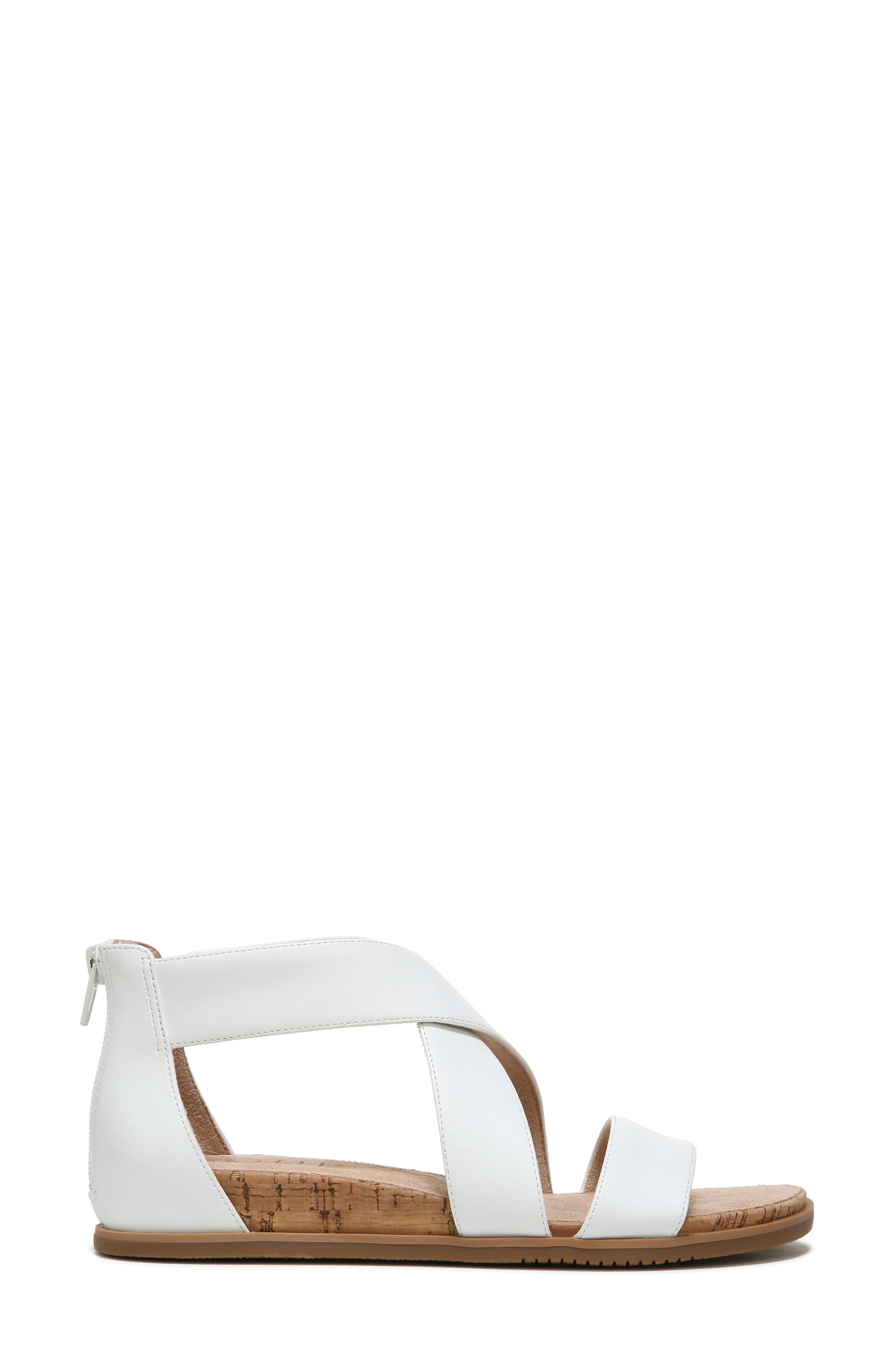 Cindi Strappy Sandal, Alternate, color, WHITE SYNTHETIC